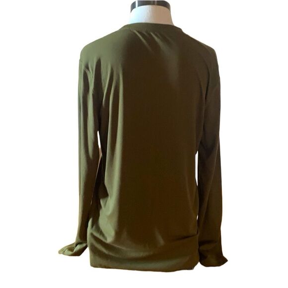 Cudl Duds Olive Green Lightweight Long Sleeve Crew Neck Shirt Size Small - Picture 2 of 3